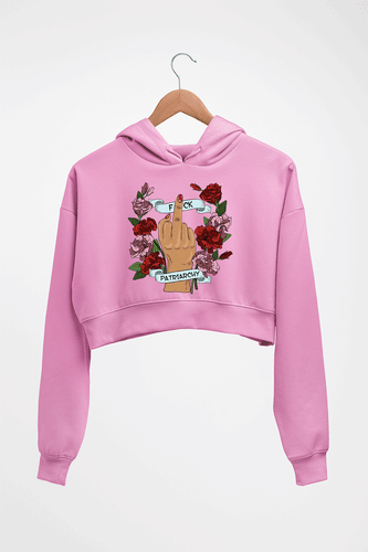 Fuck Patriarchy Crop HOODIE FOR WOMEN-Light Baby Pink-Ektarfa.online