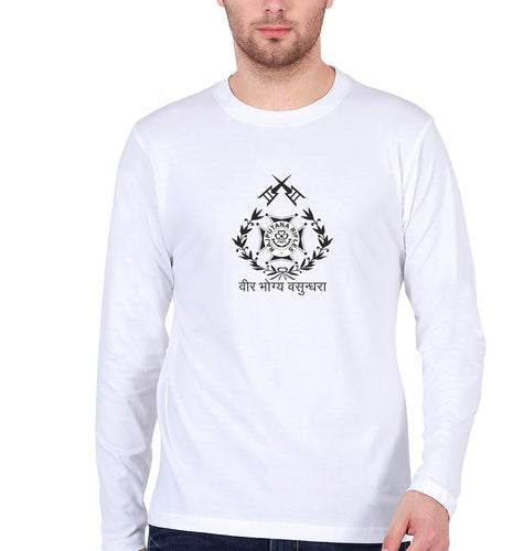 RAJPUTANA RIFELS Army Full Sleeves T-Shirt for Men-White-Ektarfa.online