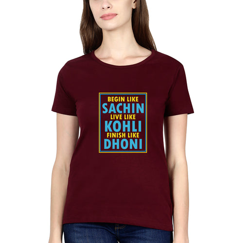 CRICKET Sachin Kohli Dhoni T-Shirt for Women-Ektarfa.online