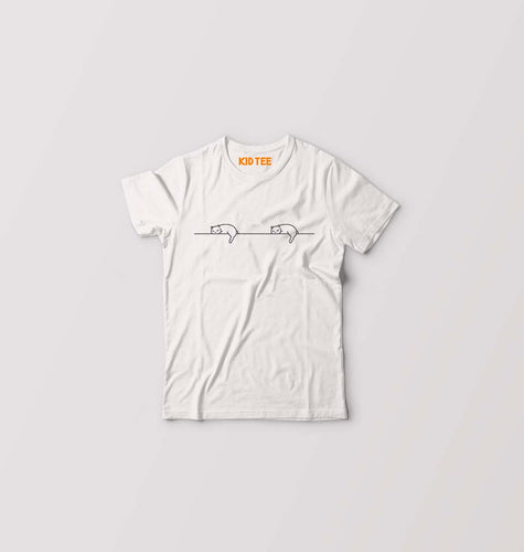 Cat Kids T-Shirt for Boy/Girl-White-Ektarfa.online