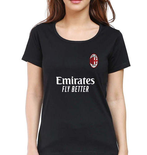 A.C. Milan 2021-22 T-Shirt for Women-Black-Ektarfa.online