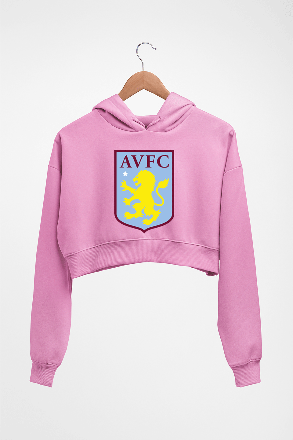 Aston Villa Crop HOODIE FOR WOMEN-Light Baby Pink-Ektarfa.online