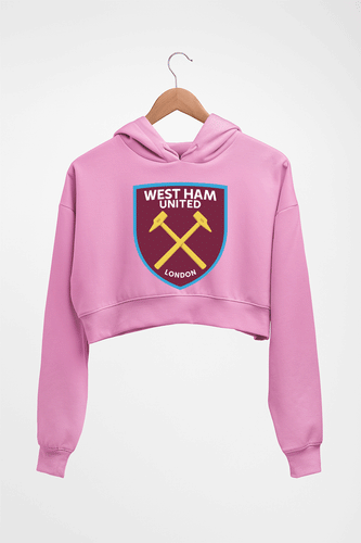 West-Ham Crop HOODIE FOR WOMEN-Light Baby Pink-Ektarfa.online
