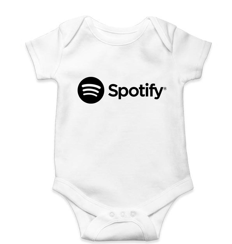 Spotify Kids Romper For Baby Boy/Girl-0-5 Months(18 Inches)-White-Ektarfa.online