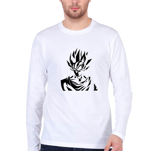 Anime Goku Full Sleeves T-Shirt for Men-White-Ektarfa.online