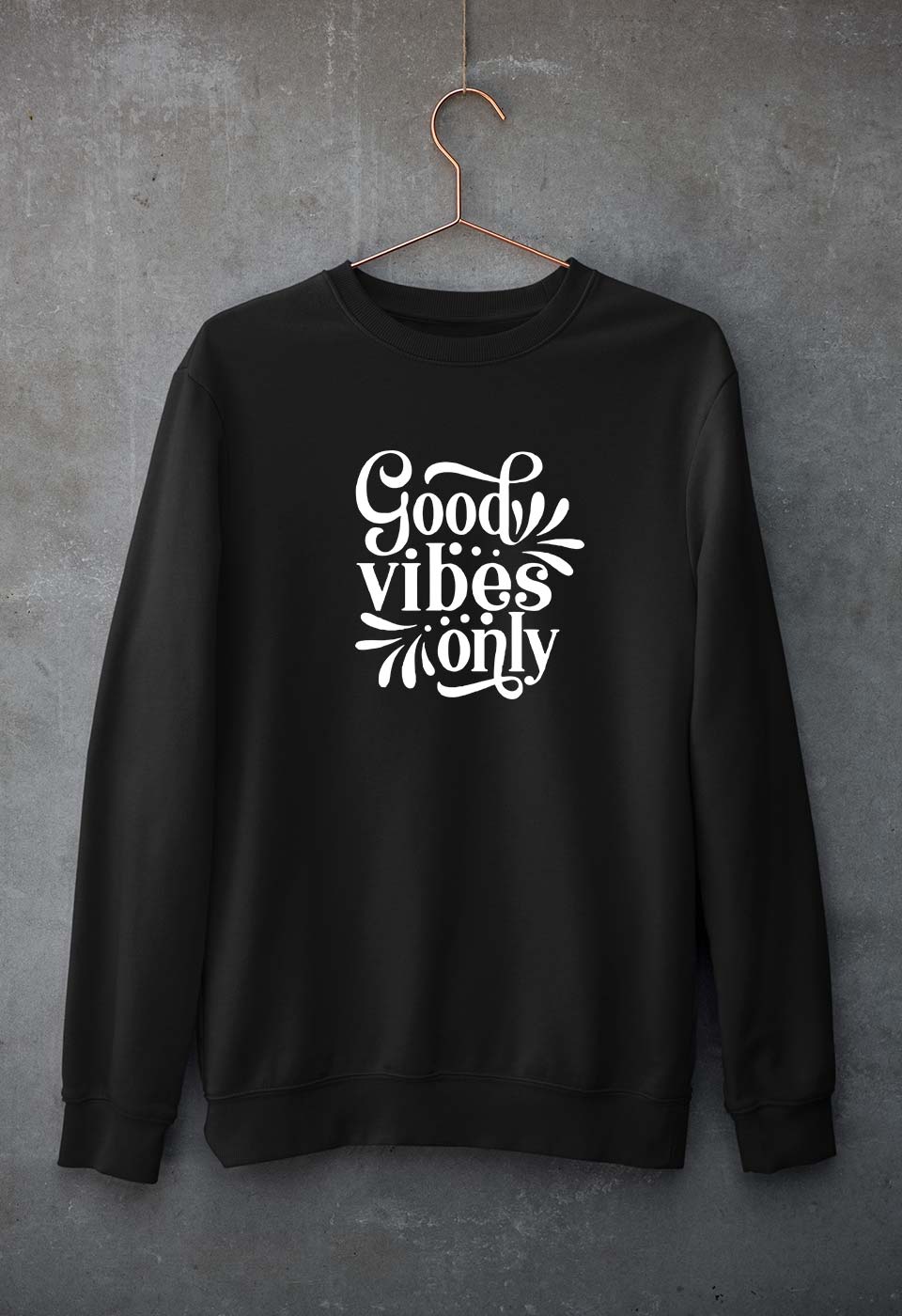 Good Vibes Only Unisex Sweatshirt for Men/Women-Black-Ektarfa.online