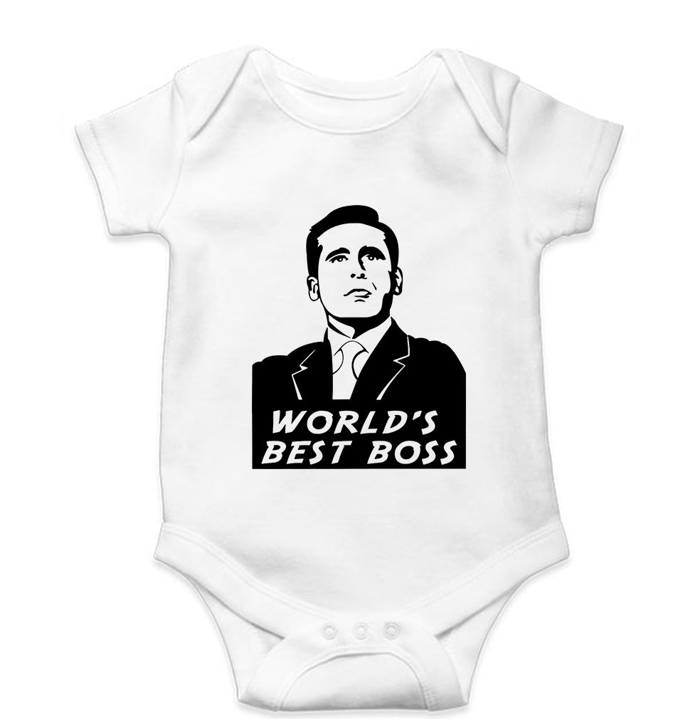 Michael Scott Best Boss Kids Romper For Baby Boy/Girl-White-Ektarfa.online