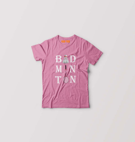 Badminton Kids T-Shirt for Boy/Girl-0-1 Year(20 Inches)-Pink-Ektarfa.online