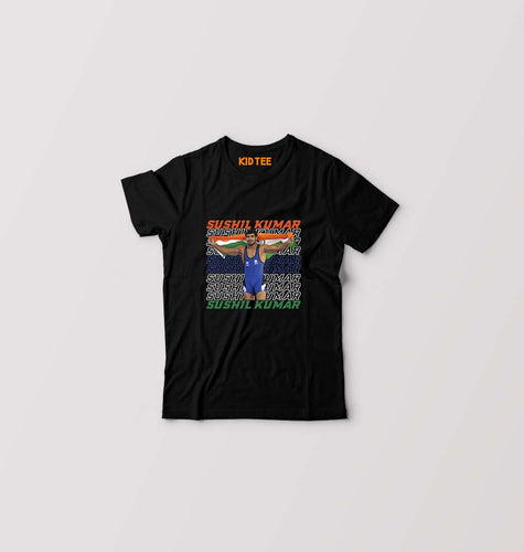 Sushil Kumar Kids T-Shirt for Boy/Girl-Black-Ektarfa.online