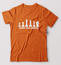 Load image into Gallery viewer, Chess T-Shirt for Men-S(38 Inches)-Orange-Ektarfa.online
