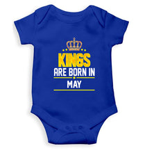 Load image into Gallery viewer, Kings Are Born In May Kids Romper For Baby Boy/Girl-0-5 Months(18 Inches)-Royal Blue-Ektarfa.online
