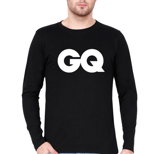 GQ Magazine Full Sleeves T-Shirt for Men-Black-Ektarfa.online