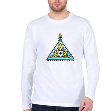 Load image into Gallery viewer, Psychedelic Triangle eye Full Sleeves T-Shirt for Men-White-Ektarfa.online
