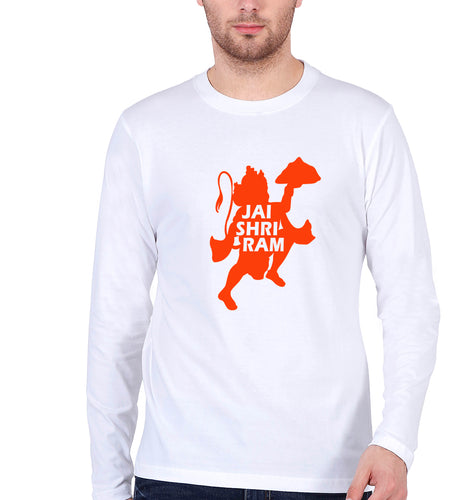Hanuman Ji (God) Full Sleeves T-Shirt for Men-White-Ektarfa.online
