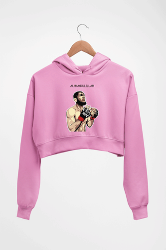 Khabib Nurmagomedov Crop HOODIE FOR WOMEN-Light Baby Pink-Ektarfa.online