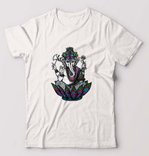 Load image into Gallery viewer, Psychedelic Ganesha T-Shirt for Men-S(38 Inches)-White-Ektarfa.online
