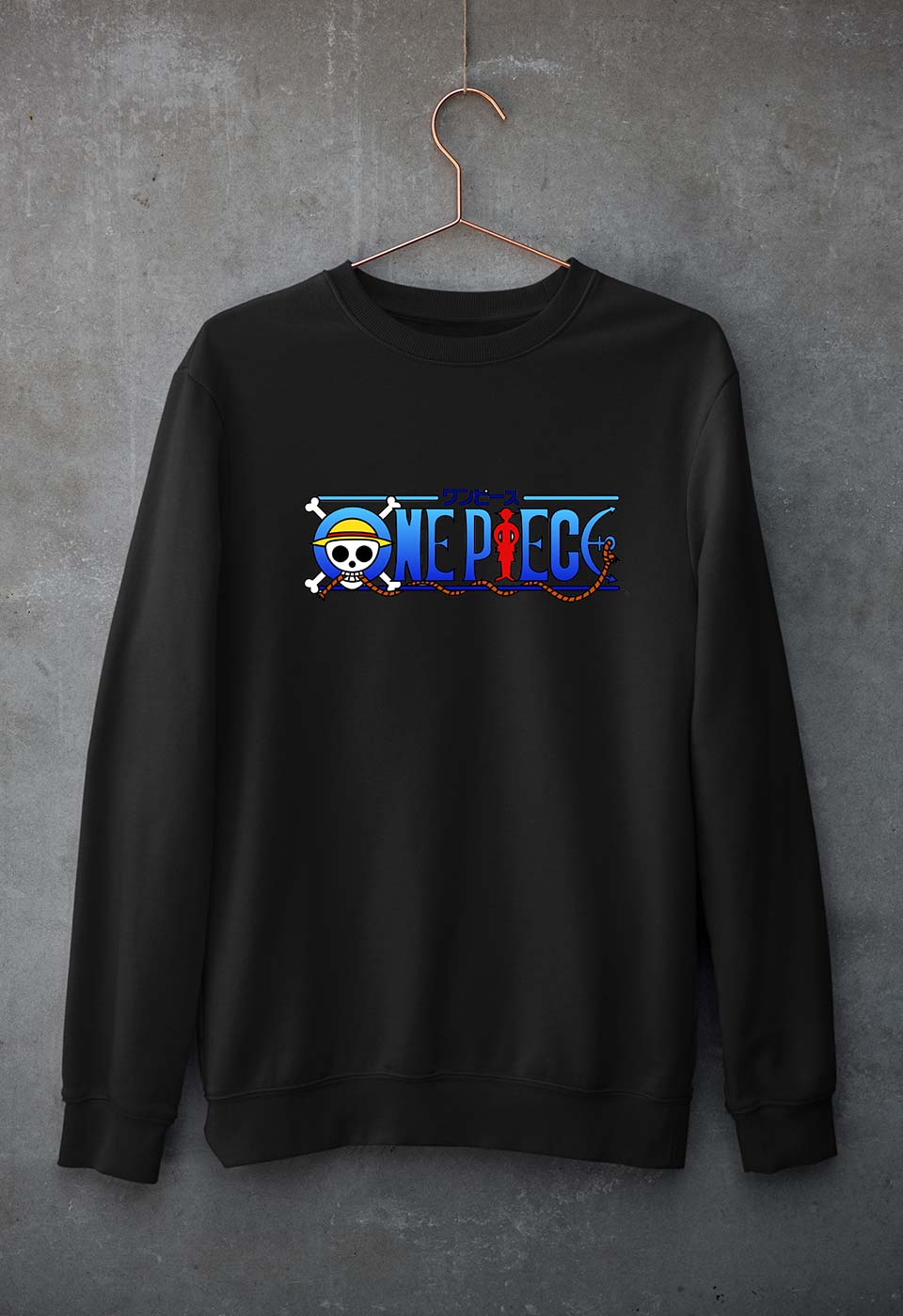 One Piece Unisex Sweatshirt for Men/Women-S(40 Inches)-Black-Ektarfa.online