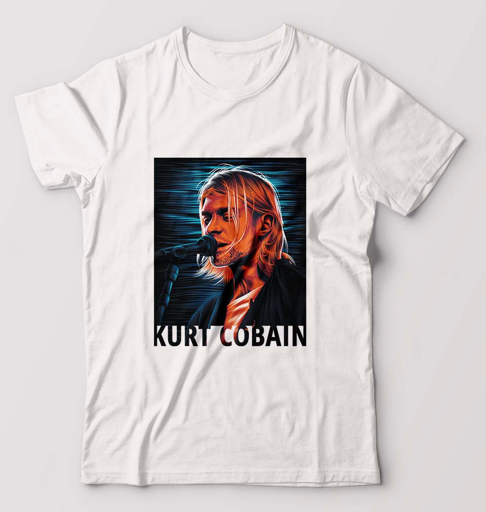 Kurt Cobain T-Shirt for Men-S(38 Inches)-White-Ektarfa.online