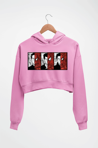 Spiderman Superhero Crop HOODIE FOR WOMEN-Light Baby Pink-Ektarfa.online