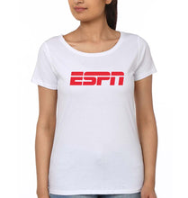 Load image into Gallery viewer, ESPN T-Shirt for Women-XS(32 Inches)-White-Ektarfa.online
