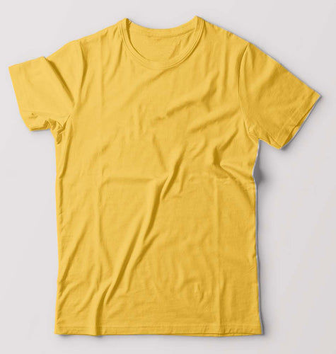 Plain Golden Yellow Half Sleeves T-Shirt For Men-ektarfa.com