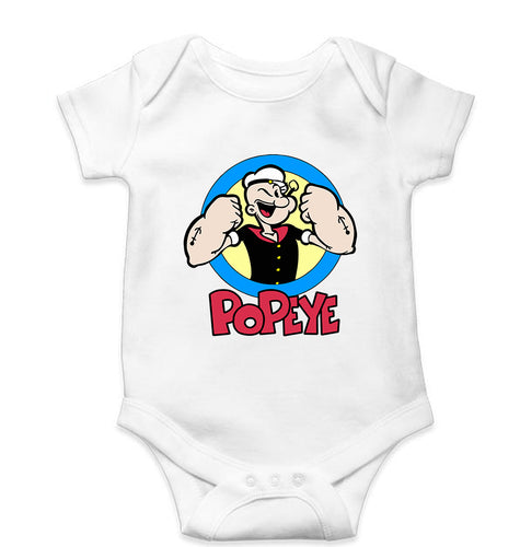 Popeye Kids Romper For Baby Boy/Girl-White-Ektarfa.online