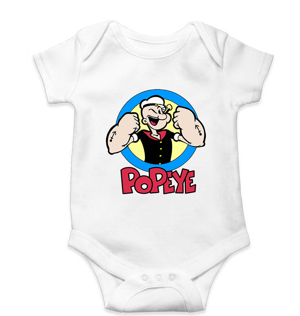 Popeye Kids Romper For Baby Boy/Girl-White-Ektarfa.online