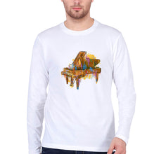 Load image into Gallery viewer, Piano Full Sleeves T-Shirt for Men-White-Ektarfa.online
