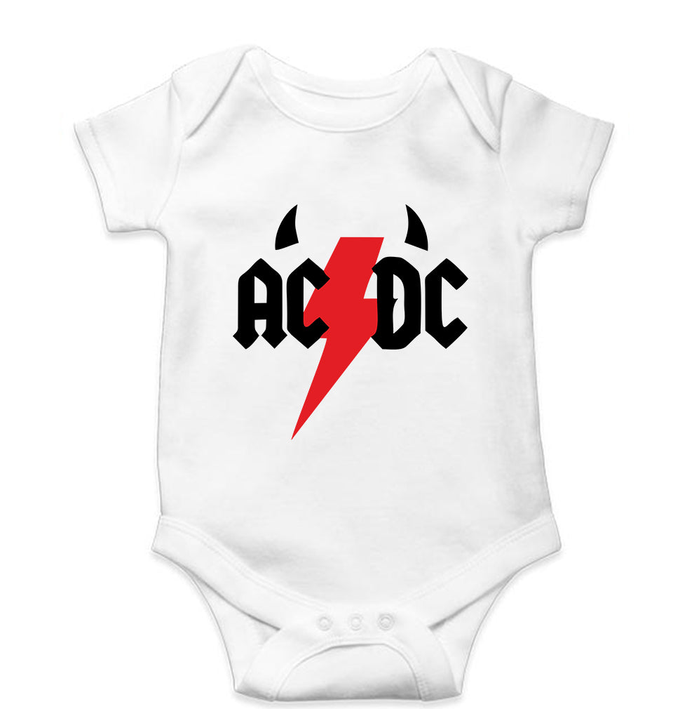 ACDC Kids Romper For Baby Boy/Girl-0-5 Months(18 Inches)-White-Ektarfa.online