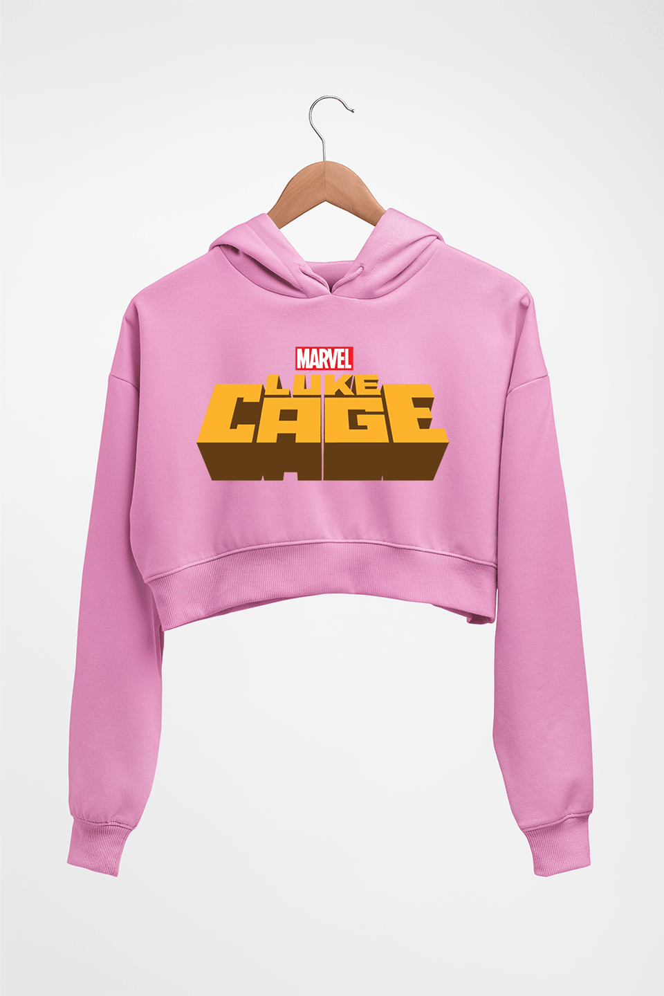 Luke Cage Crop HOODIE FOR WOMEN-Light Baby Pink-Ektarfa.online