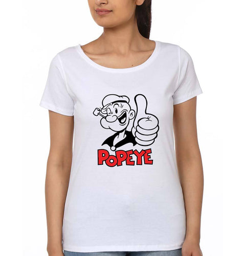 Popeye T-Shirt for Women-White-Ektarfa.online