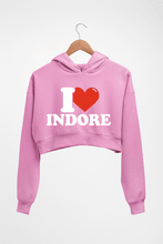 Load image into Gallery viewer, I Love Indore Crop HOODIE FOR WOMEN-Light Baby Pink-Ektarfa.online
