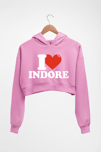 I Love Indore Crop HOODIE FOR WOMEN-Light Baby Pink-Ektarfa.online