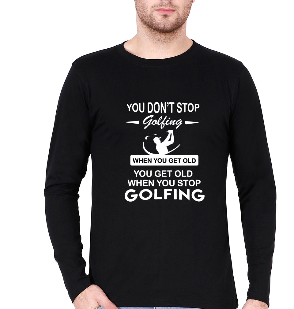 Golf Full Sleeves T-Shirt for Men-Black-Ektarfa.online