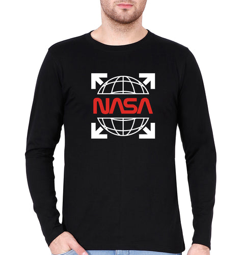 Nasa White Off Full Sleeves T-Shirt for Men-Black-Ektarfa.online