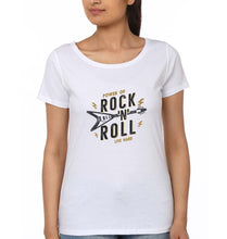 Load image into Gallery viewer, Rock N Roll T-Shirt for Women-White-Ektarfa.online

