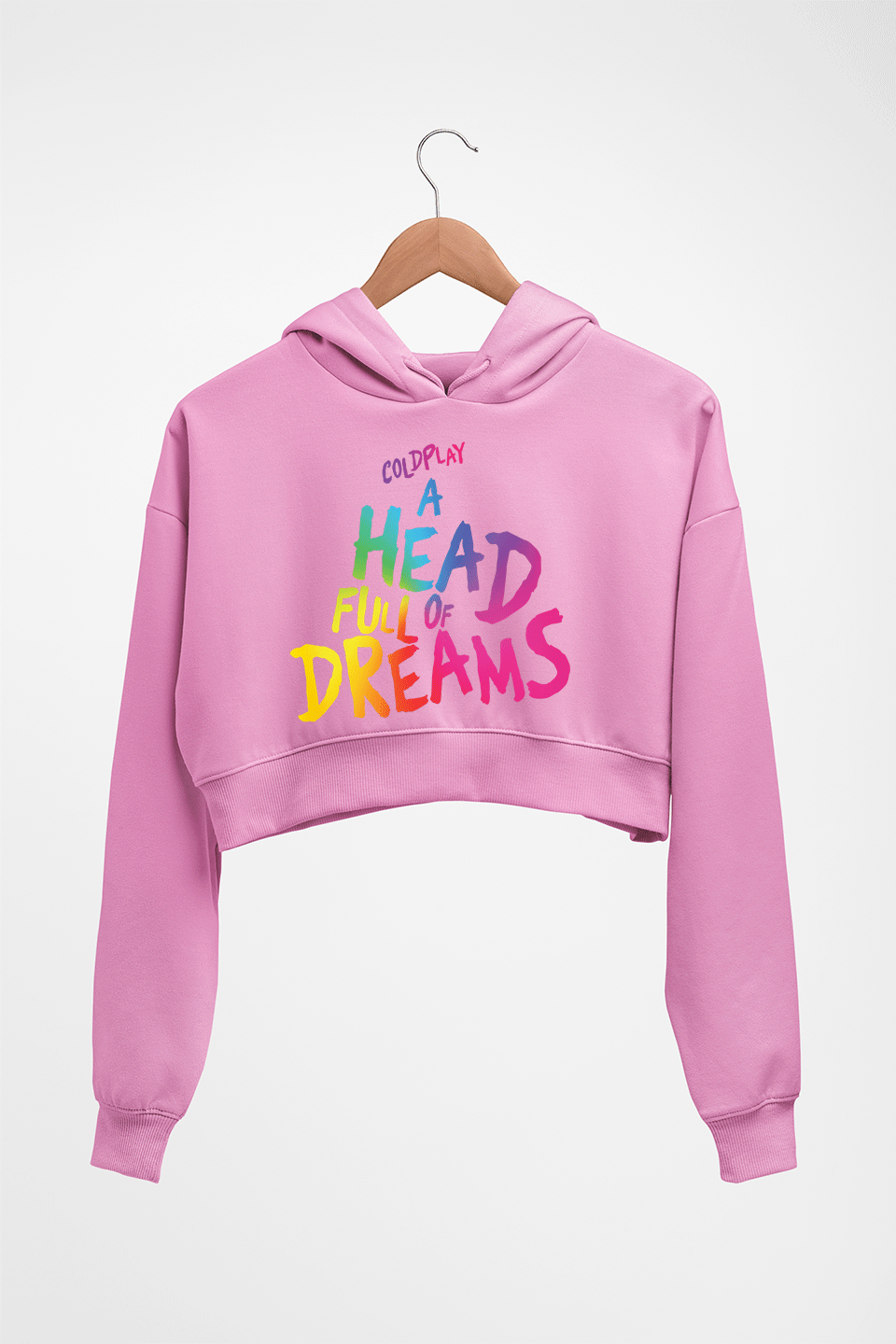 Coldplay Crop HOODIE FOR WOMEN-Light Baby Pink-Ektarfa.online