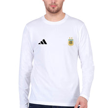 Load image into Gallery viewer, Argentina Football Full Sleeves T-Shirt for Men-White-Ektarfa.online
