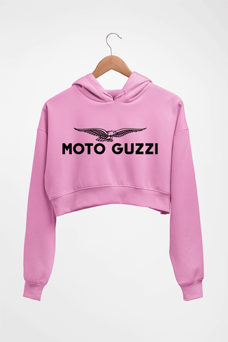 Moto Guzzi Crop HOODIE FOR WOMEN-Light Baby Pink-Ektarfa.online