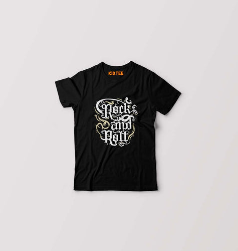Rock and Roll Kids T-Shirt for Boy/Girl-Black-Ektarfa.online