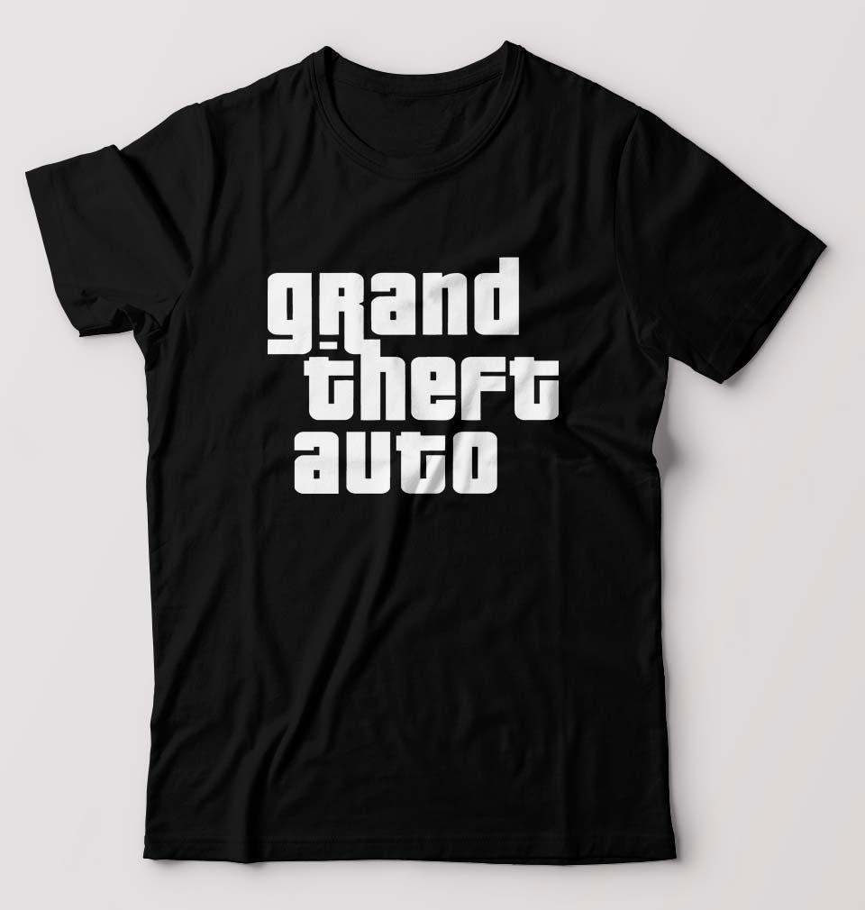 Grand Theft Auto (GTA) T-Shirt for Men-S(38 Inches)-Black-Ektarfa.online