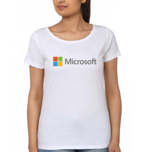 Load image into Gallery viewer, Microsooft T-Shirt for Women-XS(32 Inches)-White-Ektarfa.online

