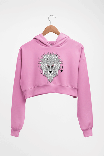Lion Crop HOODIE FOR WOMEN-Light Baby Pink-Ektarfa.online