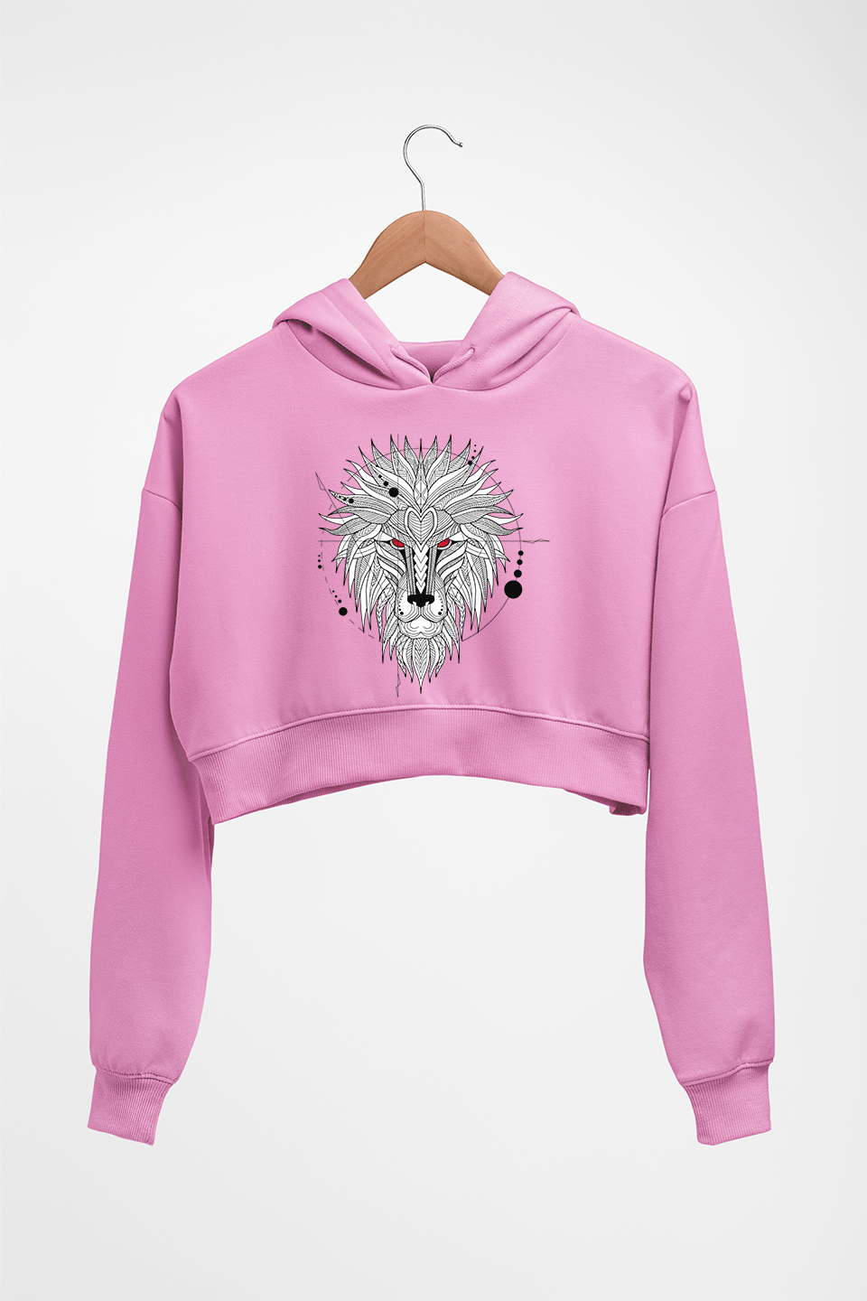 Lion Crop HOODIE FOR WOMEN-Light Baby Pink-Ektarfa.online