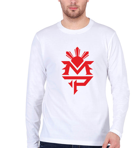 MP Manny Paquiao Pacman Full Sleeves T-Shirt for Men-White-Ektarfa.online