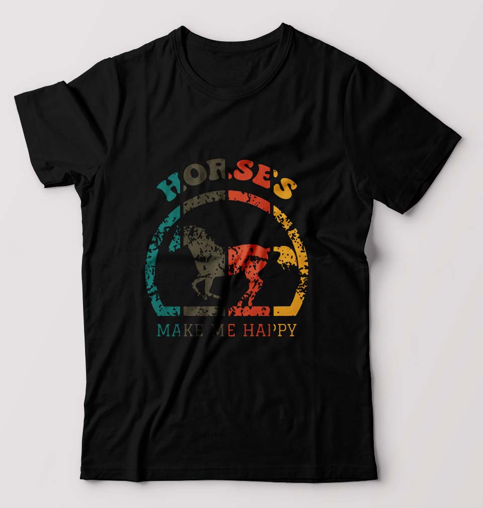 Horses T-Shirt for Men-Black-Ektarfa.online