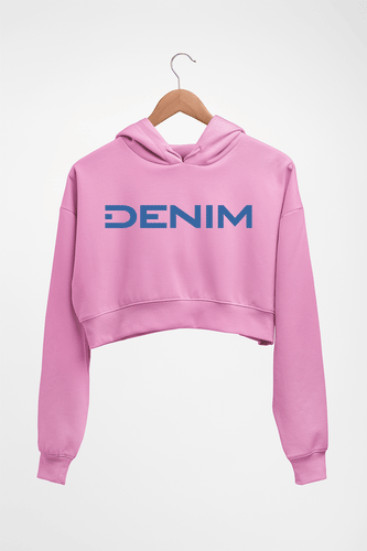Denim Crop HOODIE FOR WOMEN-Light Baby Pink-Ektarfa.online