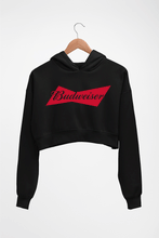 Load image into Gallery viewer, Budweiser Crop HOODIE FOR WOMEN-Black-Ektarfa.online
