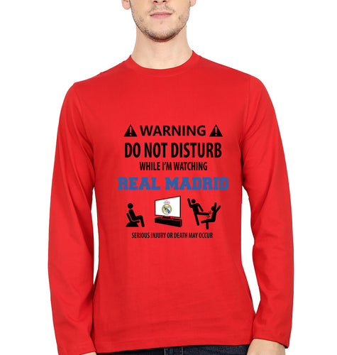 Warning Real Madrid Full Sleeves T-Shirt for Men-Red-Ektarfa.online