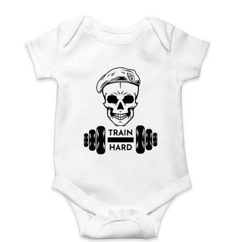 Gym Train Hard Kids Romper For Baby Boy/Girl-White-Ektarfa.online